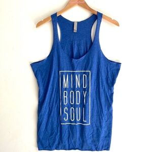 Next level apparel blue & white Racerback tee, Size XXL